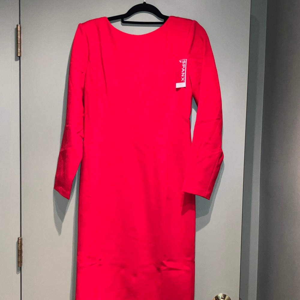 SPANX Red Long Sleeve Ponte Dress NWT - Picture 3 of 6